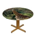 thumbnail image 3 of BCIIG Giraffe Forest Wildlife Round Table Cover Stain Resistant Washable Indoor Outdoor Tablecloth for Kitchen Dining Wedding Parties 100% Polyester Fiber 54"-58, 3 of 8