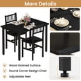 thumbnail image 3 of Baxluxe Dining Table Set, Rustic Kitchen Table and 2 Chairs with Metal Frame, Dining Room Dining Table Set, Small Space Breakfast Dining Table Set, Dining Room, Kitchen,Black, 3 of 9