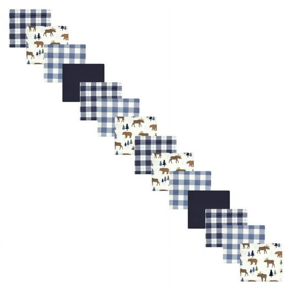 Hudson Baby Infant Boy Cotton Flannel Receiving Blankets Bundle Set, Moose Bear, One Size