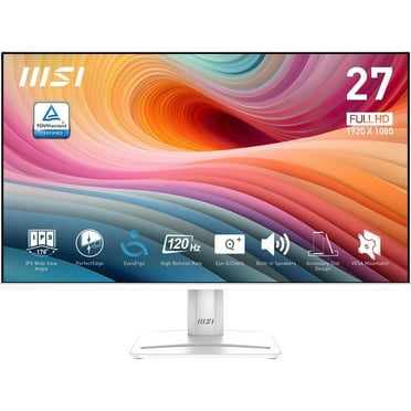 MSI Pro PRO MP275W E2 27" Class Full HD LCD Monitor - 16:9 - Matte White - 27" Viewable - In-plane Switching (IPS) Technology - 1920 x 1080 - 16.7 Million Colors - Adaptive Sync - 300 Nit - 1 ms - ...
