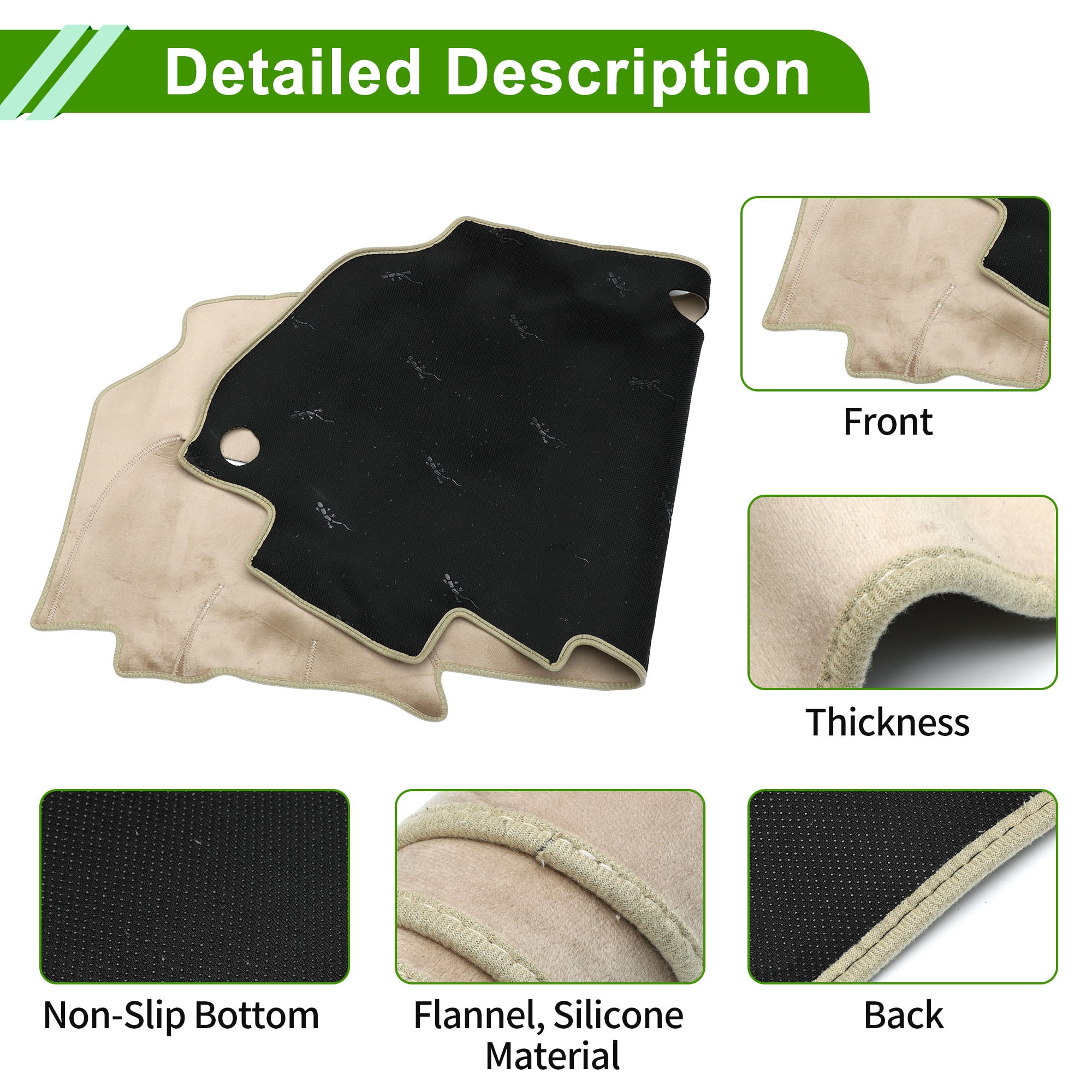 Dashboard Cover for Honda Civic 2006-2011 Non-Slip Front Dash Cover Mat Flannel Silicone