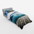thumbnail image 2 of Ambesonne Nautical Bedding Set 3 Pcs, Yacht and Wooden Deck, Twin, Blue Brown, 2 of 2