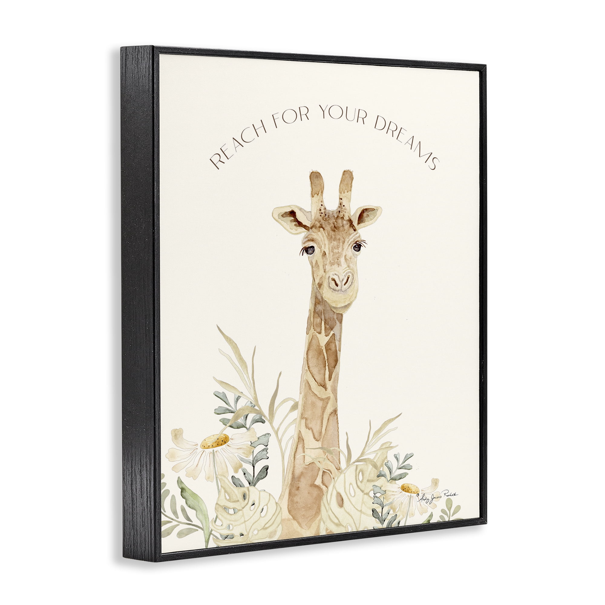 Stupell Industries Reach For Your Dreams Animals & Insects Painting Black Framed Art Print Wall Art, 24 x 30