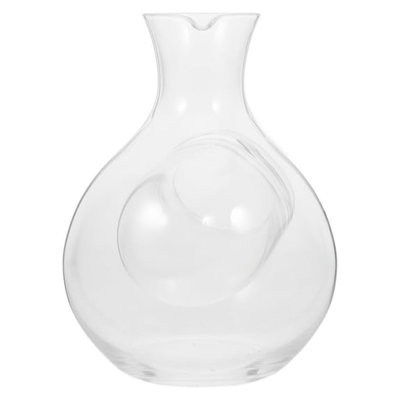 HEMOTON Transparent Whiskey Decanter Bottle Glass Wine Decanter Clear Glass Decorative Wine Bottle Empty Liquor Container for Home Use