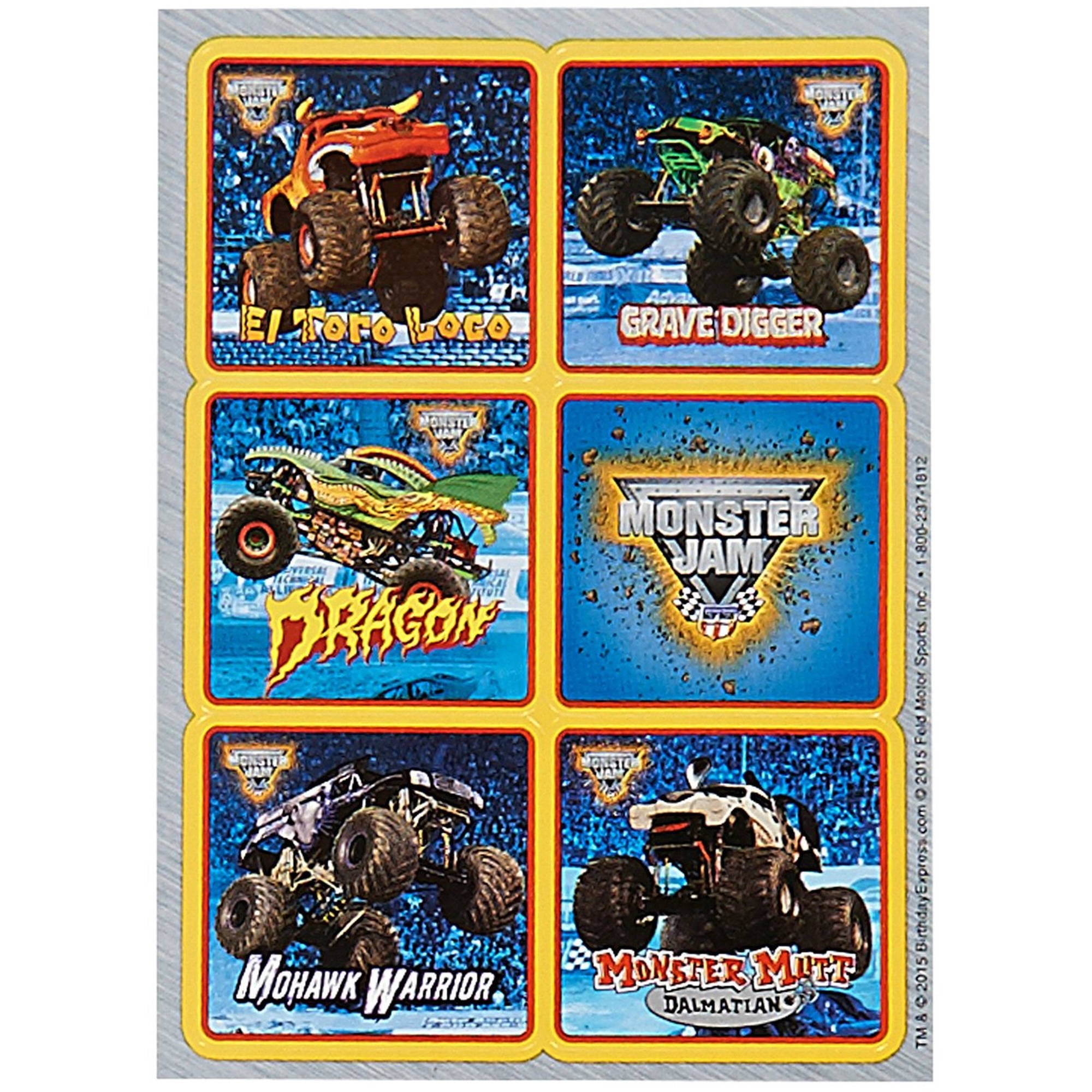 Monster Jam 3D Sticker Sheets, 4pk - Walmart.com - Walmart.com