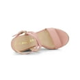 thumbnail image 4 of BLISSFUL STEP Édition Chaussures pour Femmes Sandales Espadrilles Compensées Slingback à Brides Croisées Rose 10, 4 of 7