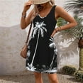 thumbnail image 4 of Ovzne Robes d'Été pour Femmes 2025 Robe d'Été Mode d'Été pour Femmes Robe de Plage Sans Manches à Col en V avec Poches Imprimées Robe pour Femmes en Liquidation, 4 of 7