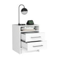 thumbnail image 3 of Canddidliike Nightstand with 2 Drawers, Open Wood Shelf Side Table for Bedroom/Living, White, 3 of 7