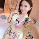 thumbnail image 5 of Batas de seda para mujer, talla grande 5XL, con estampado floral, estilo kimono, de verano, de manga corta, de lujo, de satén., 5 of 5