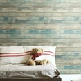 thumbnail image 1 of RMK9052WP Blue Distressed Wood Peel and Stick Wall Decor, 1 of 8