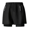 thumbnail image 2 of Ceisia Men's Slim Double-layer Professional Gift Sports Quick-dry Shorts Breathable Reflective Strip Multi-Color, 2 of 9
