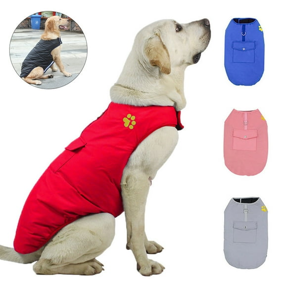 Pet Dog Puppy Winter Soft Warm Paw Print Clothes Jacket Costume Apparel Coat