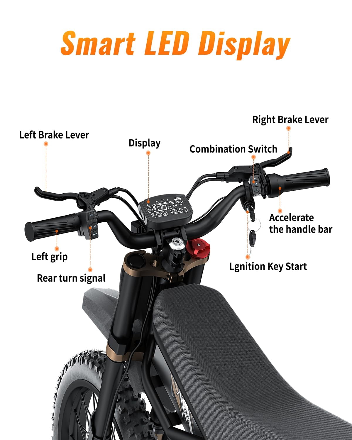 Riding'Times  GT73 PRO Electric Dirt Bike for Adults, 2400W Dual Motor Mountain Electric Bike, 27" Fat Tire All Terrain for Mountains, 48V 18.2Ah Battery, 37MPH, UL2849
