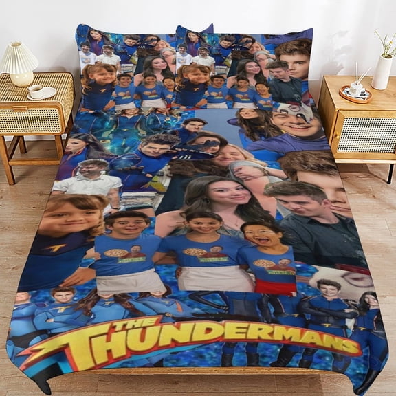 Duvet Cover Bedding Set Cartoon Print Soft Quilt Cover 3 Pieces, 1 Comforter Cover & 2 Pillowcases for Kids Teens Boys Girls Room Decor 86"x70"