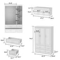thumbnail image 5 of FUFU&GAGA  Large Armoire Combo Wardrobes Closet Storage Cabinet White 93.7"H, 5 of 5