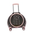 thumbnail image 4 of Kitten Bag Backpack Handbag with Zippers Telescopic Rod Wheels Durable Dog Trolley Case for Puppy Translucent Pink, 4 of 9
