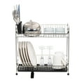 thumbnail image 3 of IRIS 2-tier Slim-sized Dish Rack with Drain Spout, Black, 3 of 10