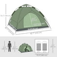 thumbnail image 3 of Outsunny Camping Tent, 3 Person Family Tent with Carry Bag, Dark Green, 3 of 10