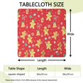 thumbnail image 2 of Red Christmas Gingerbread Man Pattern Square Fitted Tablecloth with Elastic Edge,Square Table Cover,Washable Elastic Table Cover for Home Kitchen Party Decor 36"x36", 2 of 6