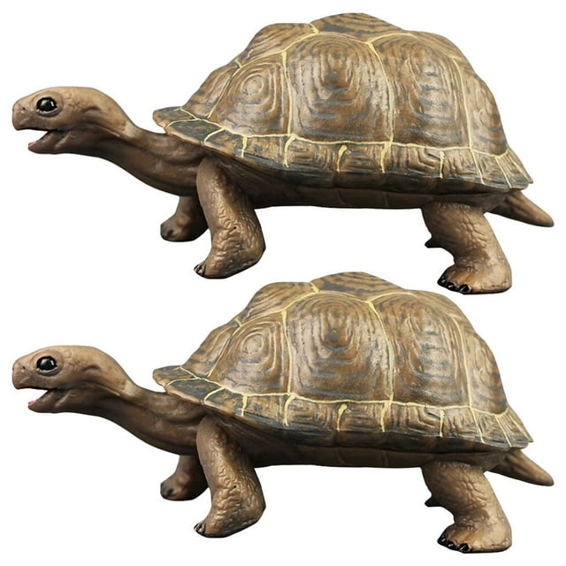 2Pcs Realistic Tortoise Toy Land Turtle Model Ocean Animals Model Land