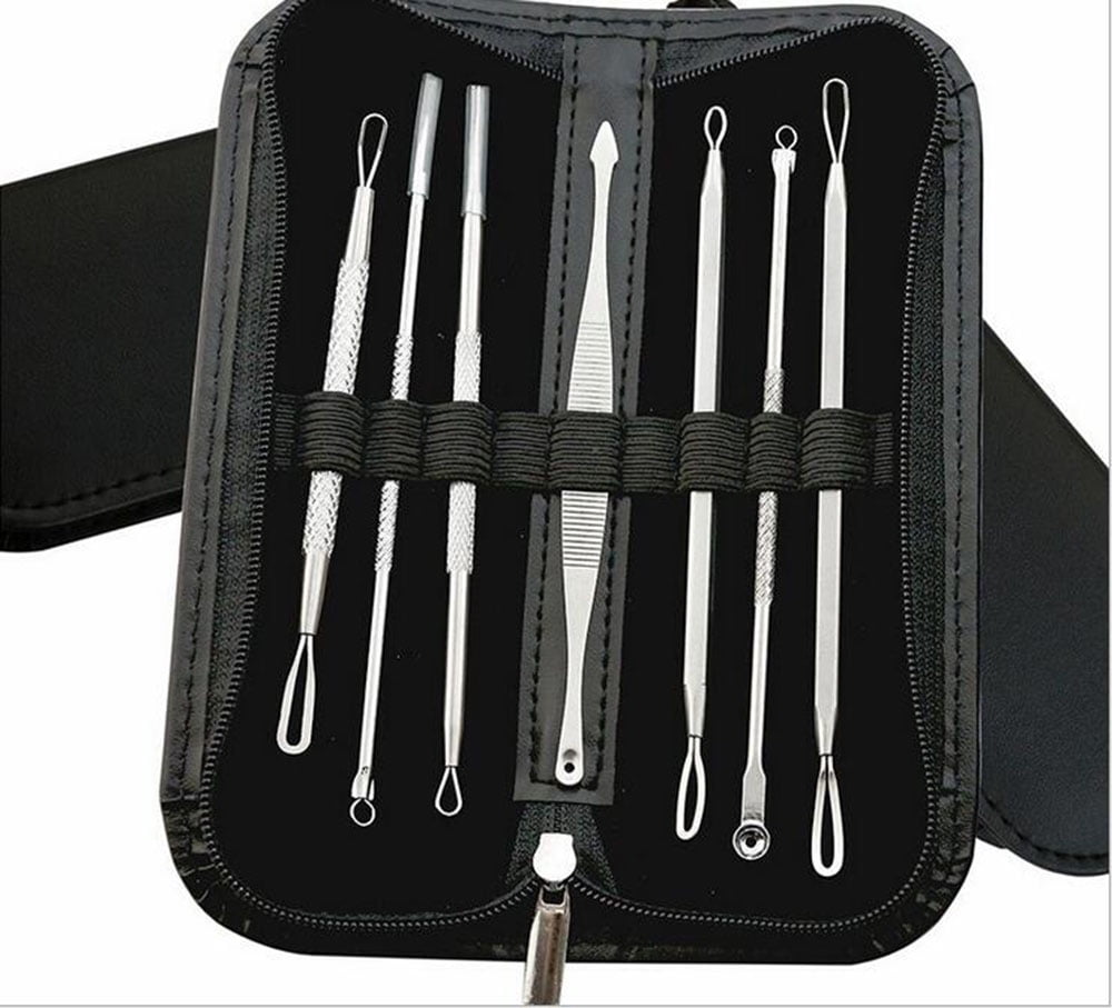 INTBUYING 7 pcs Blackhead Whitehead Blemish Acne Comedone Extractor