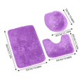 thumbnail image 2 of Purple Bathroom Rug Set, 3Piece Black Bath Mat, for Bathroom Non-Slip Bathroom Mats, Water Absorbent Bath Rug, U-Shaped Contour Rug Toilet Lid Cover, 2 of 2