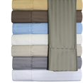 thumbnail image 2 of Wrinkle Free Sheets, 650 Thread Count, Deep Pocket, Cotton Poly Blend Sheet Set, Striped, Full, Blue, 2 of 3
