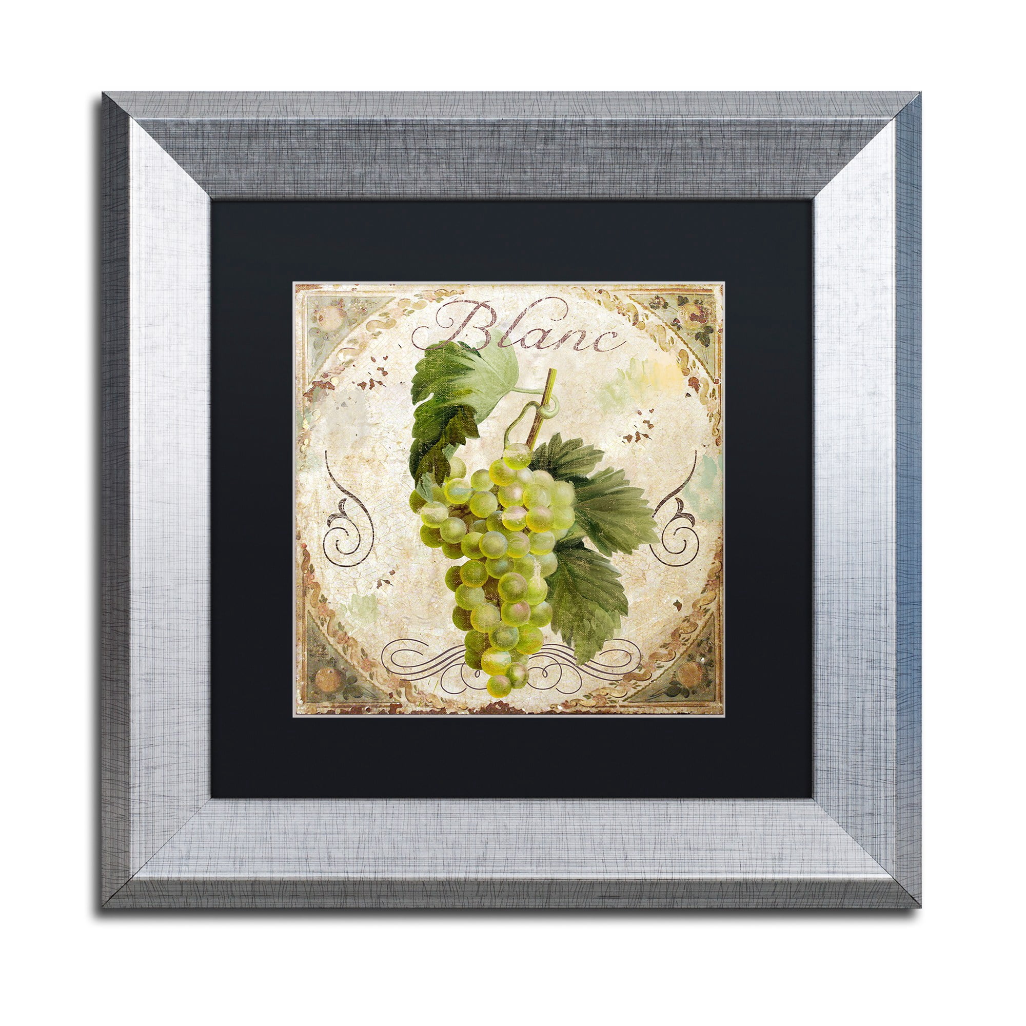 Trademark Fine Art "Tuscany Table Blanc" Canvas Art by Color Bakery Black Matte, Silver Frame