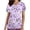 #217-Wine, variant on Women's Scrub Top, Loose Fit with Pockets, Short Sleeve V-Neck Easter Print for Work and Daily Use