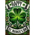 thumbnail image 2 of America Forever Lucky Clover Happy St Patricks Day Garden Flags 12.5" x 18" Double Sided Shamrock Celtic Holiday Luck of the Irish Seasonal Outdoor Yard St Patricks Day Decorations, 2 of 5