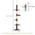 thumbnail image 2 of 8.5ft Cat Climbing Tree 5-Tier Kitty Activity Center with Scratching Post Brown and White, 2 of 7