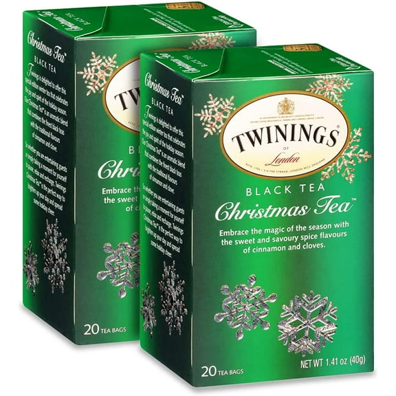 Twinings Of London Christmas Black Tea, Box Of 20 Tea Bags (Pack Of 2)