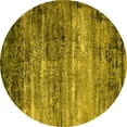 thumbnail image 1 of Ahgly Company Machine Washable Indoor Round Oriental Yellow Industrial Area Rugs, 8' Round, 1 of 4