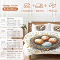thumbnail image 6 of King 4 Piece Bedding Set Colorful Easter Egg Nest Yellow Flower Soft Breathable Duvet Cover and Pillowcase, Spring Botanical Duvet Cover Set Bed Sheets for Bedroom Dormitory Guest Room, 6 of 9