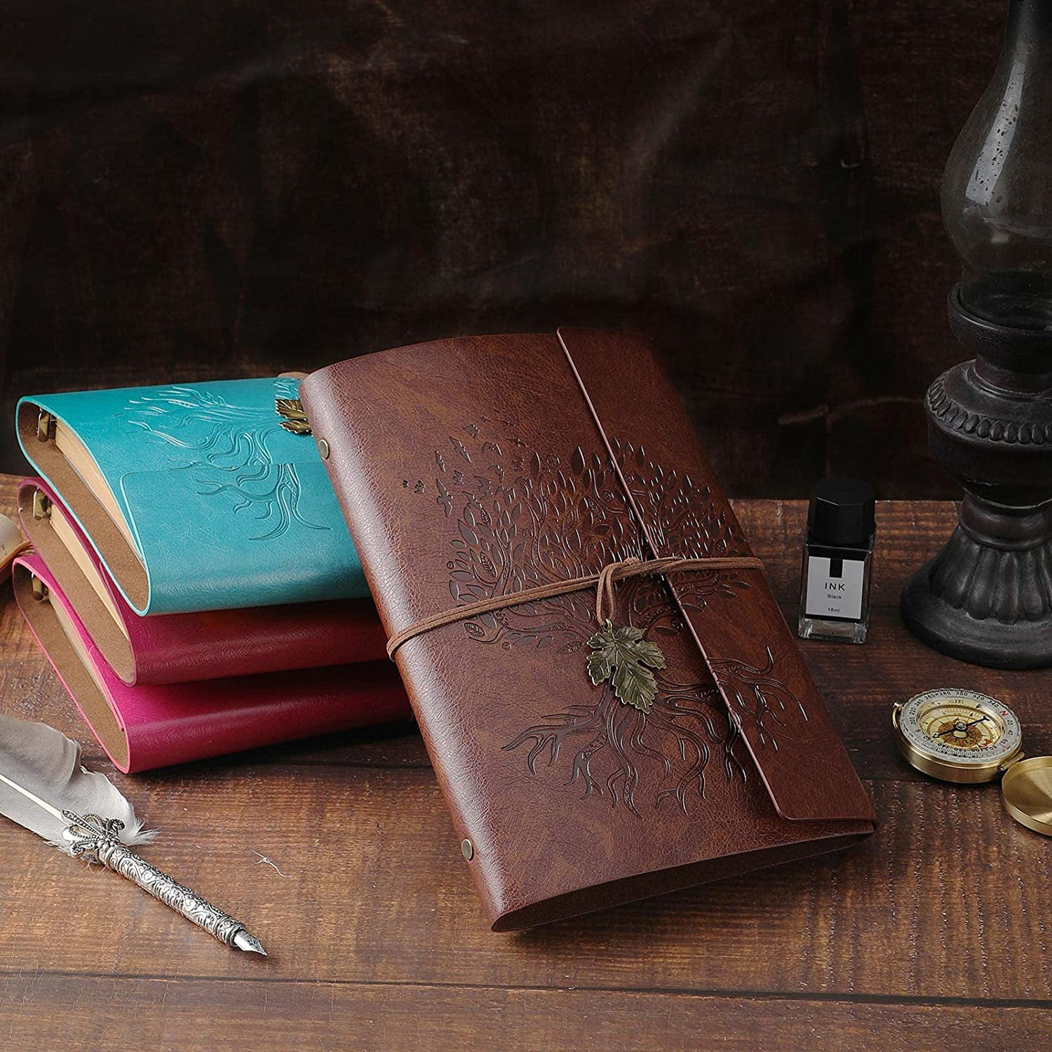 Leather Notebook Journal, Travel Journal with 2 Pockets, Vintage Refillable  Journal for Writing, Diary Journal for Women, Men, Girls and Boys, 100GSM  Lined Paper, 160 Pages (Brown A6 7.3 x 5.1) - Yahoo Shopping
