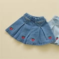 thumbnail image 4 of RMGVDSD Pleated Denim Skirts For Girls Casual Mini Summer Heart Printed A Line Flared Elastic Waist Loose Fit Party Kids Fashion Cute Comfortable Skirts,2-3 Years, 4 of 4