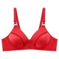thumbnail image 4 of Meichang Plus Size Bras for Women No Underwire Push Up Bra Racerback Lace T-shirt Bras Full Coverage Breathable Underwear Comfy Supportive Everyday Bras Red 42C, 4 of 8