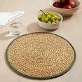 thumbnail image 2 of Set de table rond Hometrends Solid Border 100 % jonc de mer, vert, 38 cm (15 po), 2 of 5