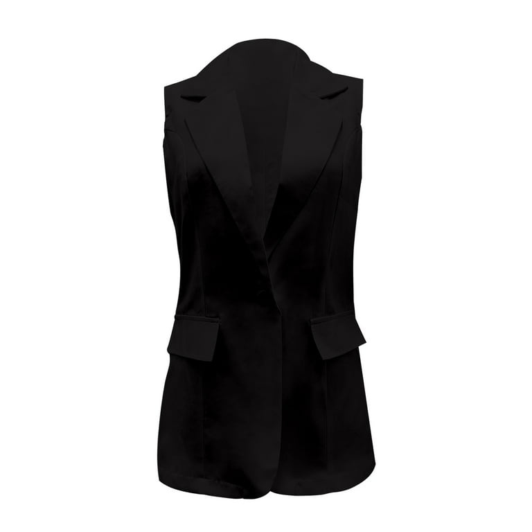 black bbw in dress Princess Polly Women's Ginger Linen Blend Vest - Black main image 0