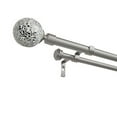 thumbnail image 2 of Exclusive Home White Mosaic Double Curtain Rod and Finial Set, Matte Silver, 66"-120", 2 of 5