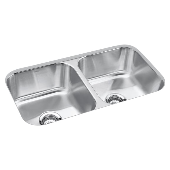 Sterling 11444-Na 32 X 18 X 8-9/16 Stainless Steel Mcallister Under-Mount Double-Equal Kitchen Sink