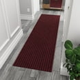 thumbnail image 2 of Ottomanson Non-Slip Hallway Runner Rug 2'7" x 8' Indoor/Outdoor Custom Size Utility Carpet for Garage, Red Ribbed, 2 of 8