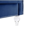thumbnail image 4 of 3 Seater Velvet Crystal Buckle Uphostered Sofa with 2 Plush Pillows, Modern Living Room Couch with Removable Cushion and Crystal Feet, Navy Blue, 4 of 7