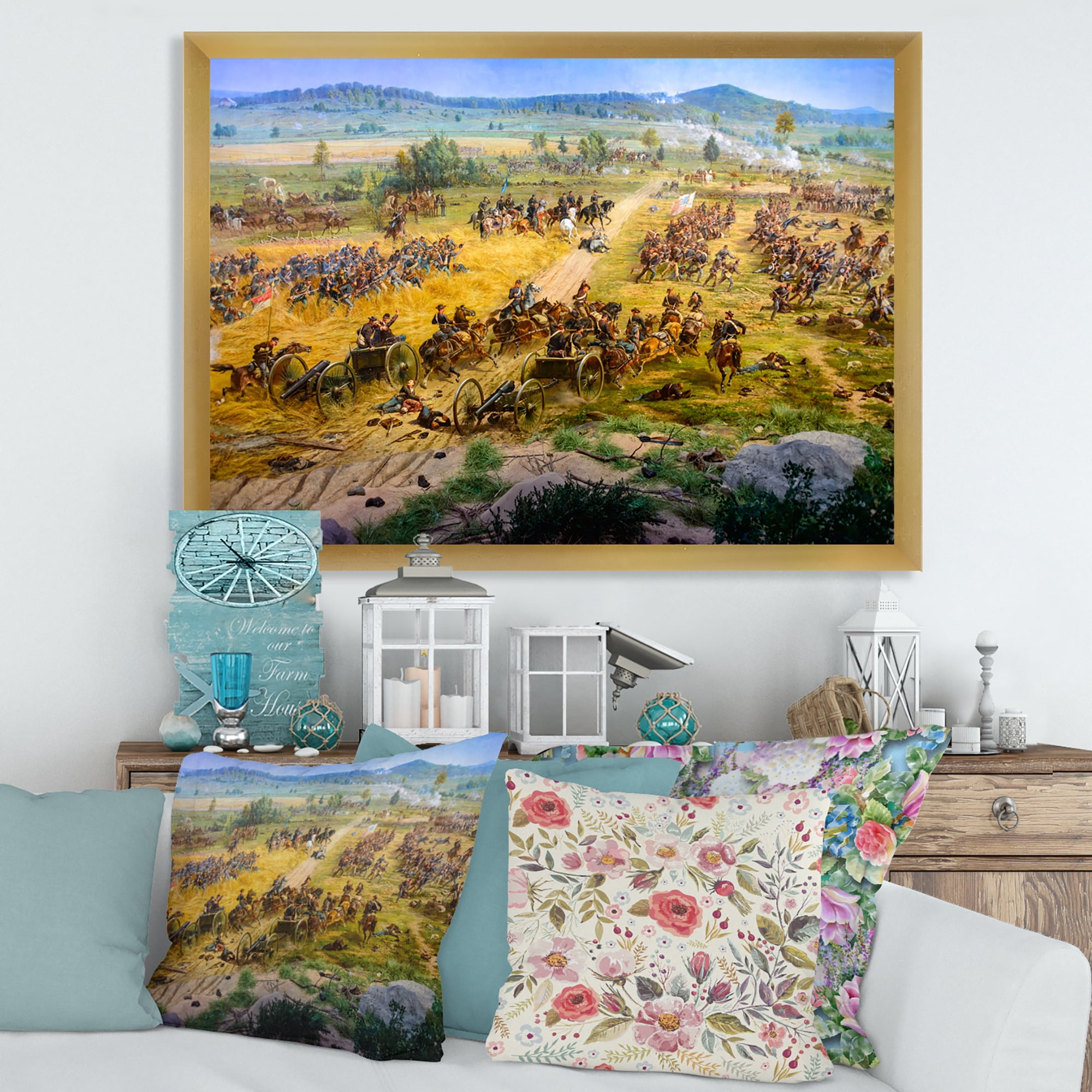 Designart 'Historical Gettysburg National Military Park' Vintage Framed Art Print