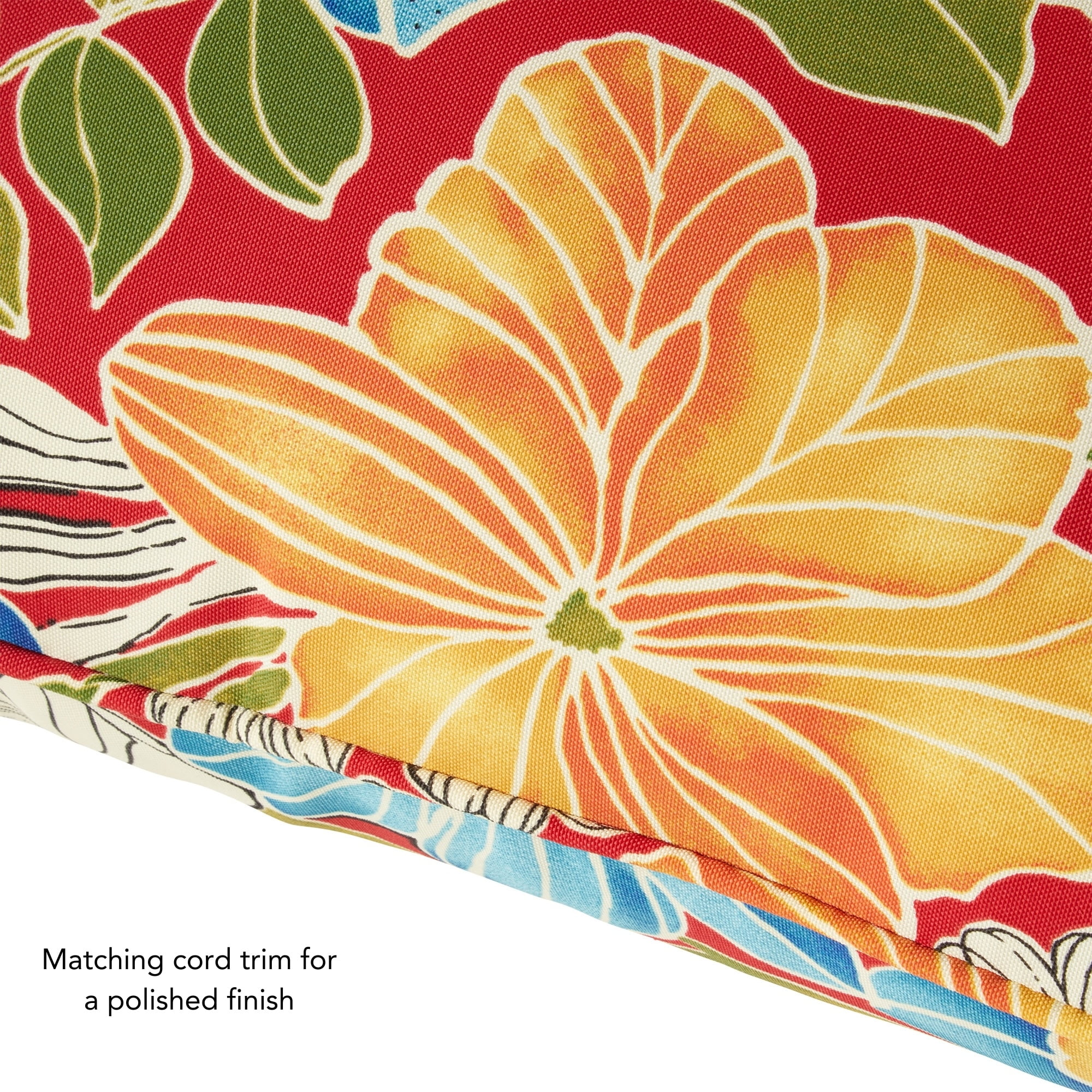 Greendale Home Fashions 24 x 24 in. Aloha Red Floral Premium 2-Piece Deep Seat Cushion Set