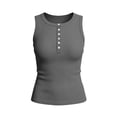 thumbnail image 7 of Zedker Sleeveless Tank Tops for Women Ribbed Racerback Button Fit Casual Basic 2026 Spring Summer Fashion Clothing Gray M, 7 of 7
