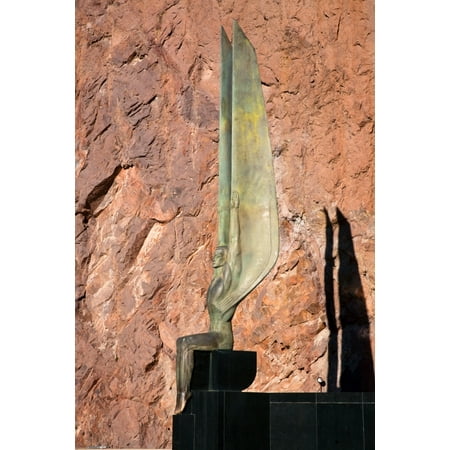 Winged Figures of the Republic by Oskar J W Hansen part of the monument of dedication on the Nevada side of the Hoover Dam outside of Las Vegas Nevada Boulder City Poster Print by Panoramic