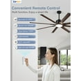 thumbnail image 5 of Zardon 72 inch Ceiling Fans with Lights and Remote, Modern Low Profile Flush Mount Ceiling Fans with 6 Speed Reversible for Indoor Outdoor, Wood Tone, 5 of 8