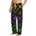 thumbnail image 2 of Daiia Mardi Gra Geometric Men's Sleep Pant with Pockets and Drawstring,Pajama Pants-X-Large, 2 of 9