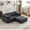 DARK GREY, variant on 79" Modular Sectional Sofa, Convertible Sofa Bed, Floor Sofa With Circle Fleece Fabric Boneless Design And No Assembly For Living Room Apartment And Office, White